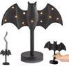 Bat-Shaped Candlestick with LED Twinkle Light Light Up Bat Candlestick Halloween Candle Stick Holder for Halloween