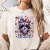 Feral and Free Graphic Raccoon USA Anniversary T-Shirt, Patriotic Summer Tee, Retro Silly Raccoon Shirt