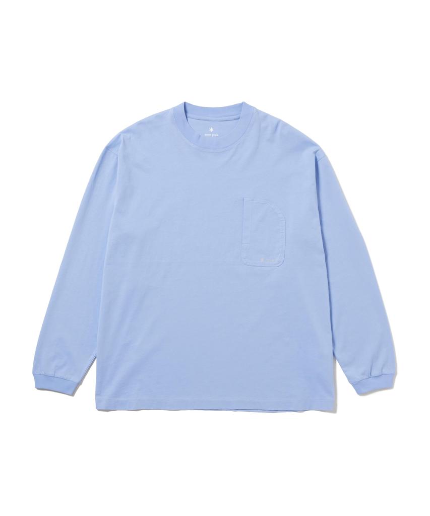 Snow Peak Organic Mercerized Long Sleeve T-Shirt CS-26SU005, Men's/Women's, BLUE, M