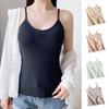 Women's Spaghetti Strap Cami Top Summer Slim Fitted Ribbed Tank Top V-Neck Sleeveless Vest