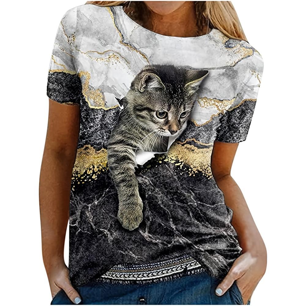 Butterfly Flower 3D Printed Women's Short Sleeve T-shirt Y2k Ladies Clothes Fashionable Pink T-shirt Oversized Woman Clothing