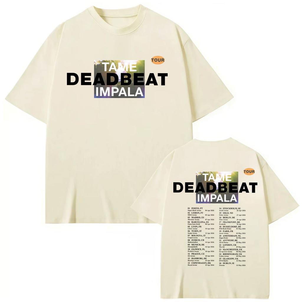 Unisex Unisex Summer Casual Loose Cotton T Shirts Tame Impala Tour 2026 Merch TShirts Unisexs Unisex Fashion Rock Short Sleeve TShirt