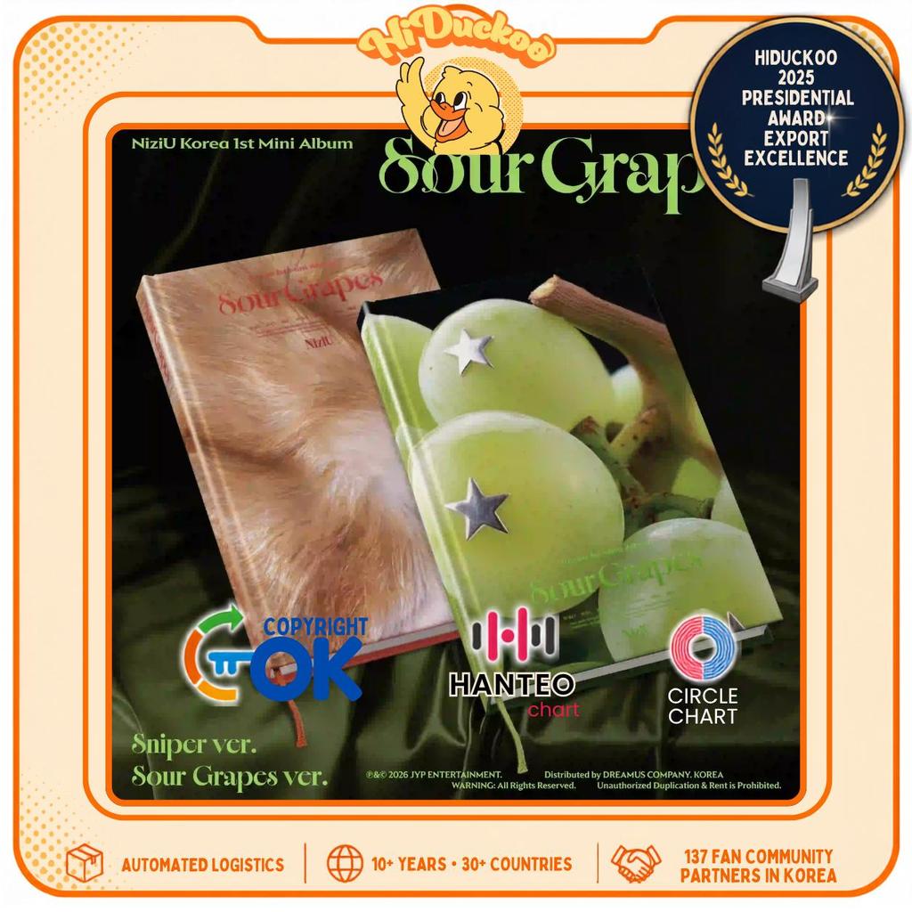 [PRE-ORDER] NiziU Korea 1st Mini Album - Sour Grapes (Grape Charm Ver.)