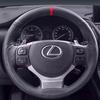 Car Steering Wheel Cover for Lexus Is 200t 250 300 350 F Sport RC 350 CT 200h / NX Carbon Fiber&Leather Steering Wheel Wrap