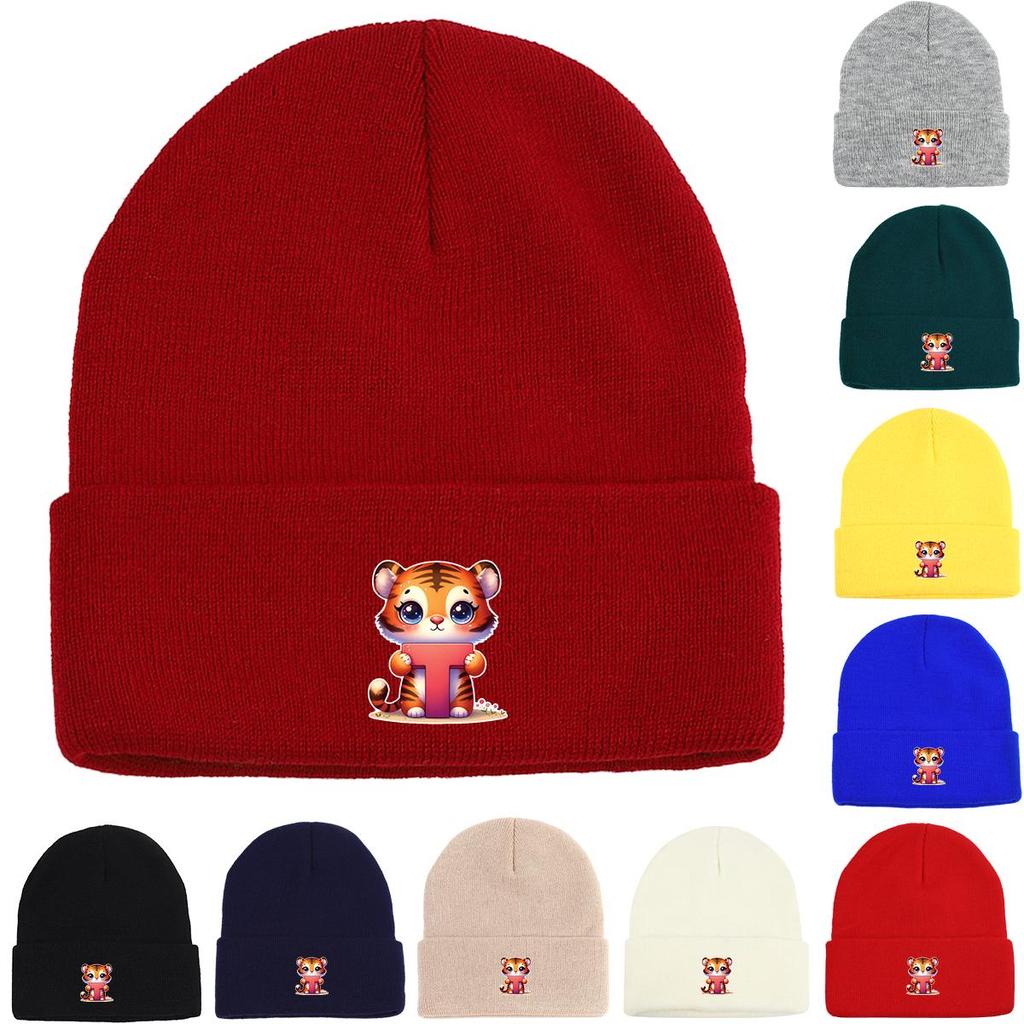 1pc, Alphabet A to Z and Animals Print Knitted Cap Beanie, 260 Knit Hats to Choose, for Men And Women