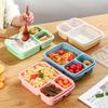 Nepropustný obědový box se 3 přihrádkami, samostatný obědový box, přenosný bento box, nádoba na potraviny, nádoba do mikrovlnné trouby, nádobí