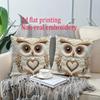 2D Print No Insert White Owl Pillowcase Single-Sided Print Comfortable Sofa Pillow