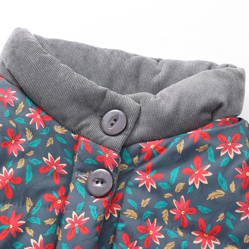 SIFONE Women's Stand Collar Floral Padded Jacket