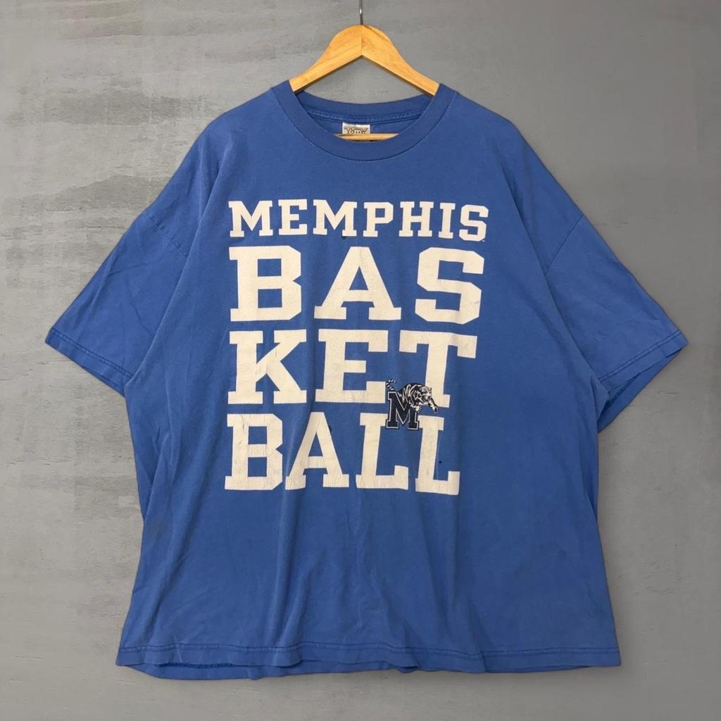 Tricou Vintage Memphis Baschet Albastru cu Grafică NCAA Tigers Îmbrăcăminte Sport 3XL Unisex