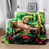 3D One P-Piece Cartoon Anime Flannel Blanket Soft Warm Throw Blanket for Bedroom Living Room Bed Camping Picnic Office Kids Gift