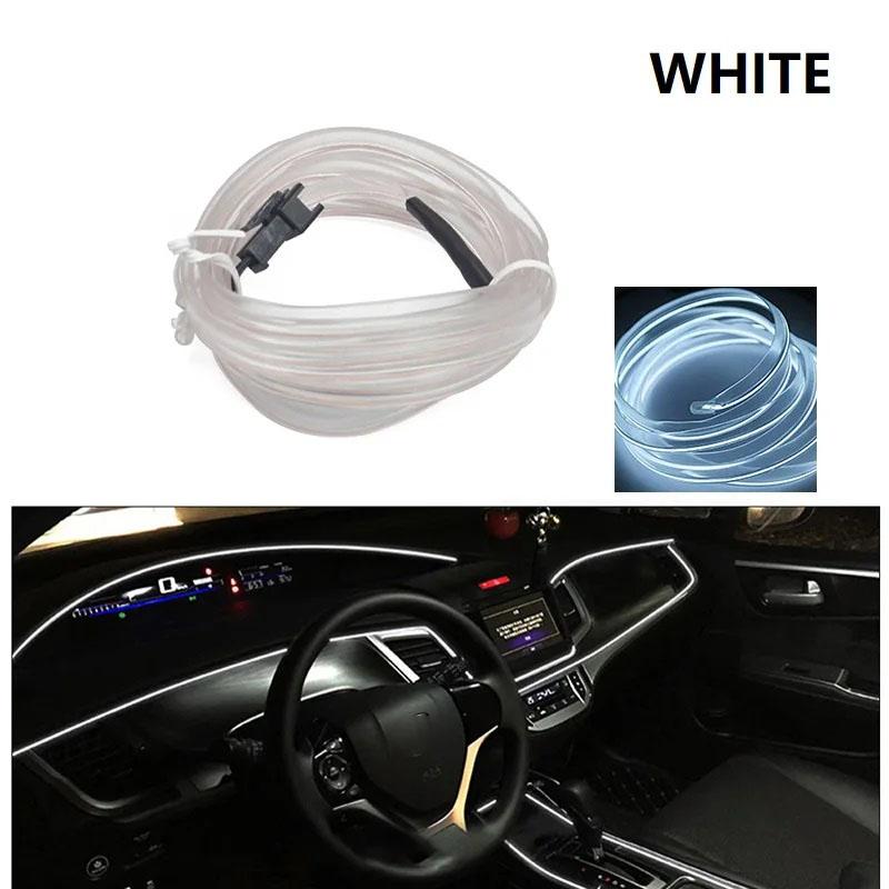 Lampe Décorative LED Intérieure de Voiture 1M/2M/3M/4M/5M Câblage Bande Néon Pour Auto DIY Lumière Ambiante Flexible USB Ambiance de Fête Diode