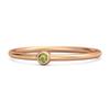 Peridot Round Minimalist Bezel Set Ring -925 Sterling Silver