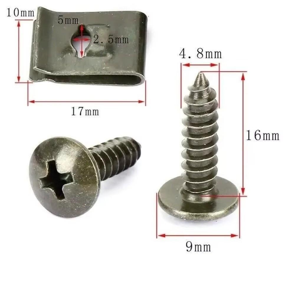 20/40/60Pcs Iron Automotive Screw Fastener Clips Self Tapping Clips Set Motorcycle Accessories