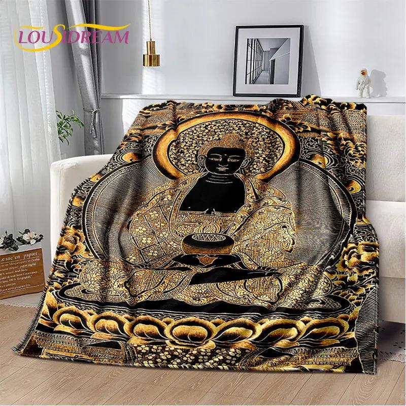 Buddha Sakyamuni Buddismo Fede Religione Morbida Coperta di Peluche, Coperta in Flanella Coperta Plaid per Soggiorno Camera da Letto Letto Divano Prega