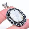 Mother Of Pearl Gemstone Handmade 925 Sterling Silver Jewelry Pendant 2.25" Q6b07