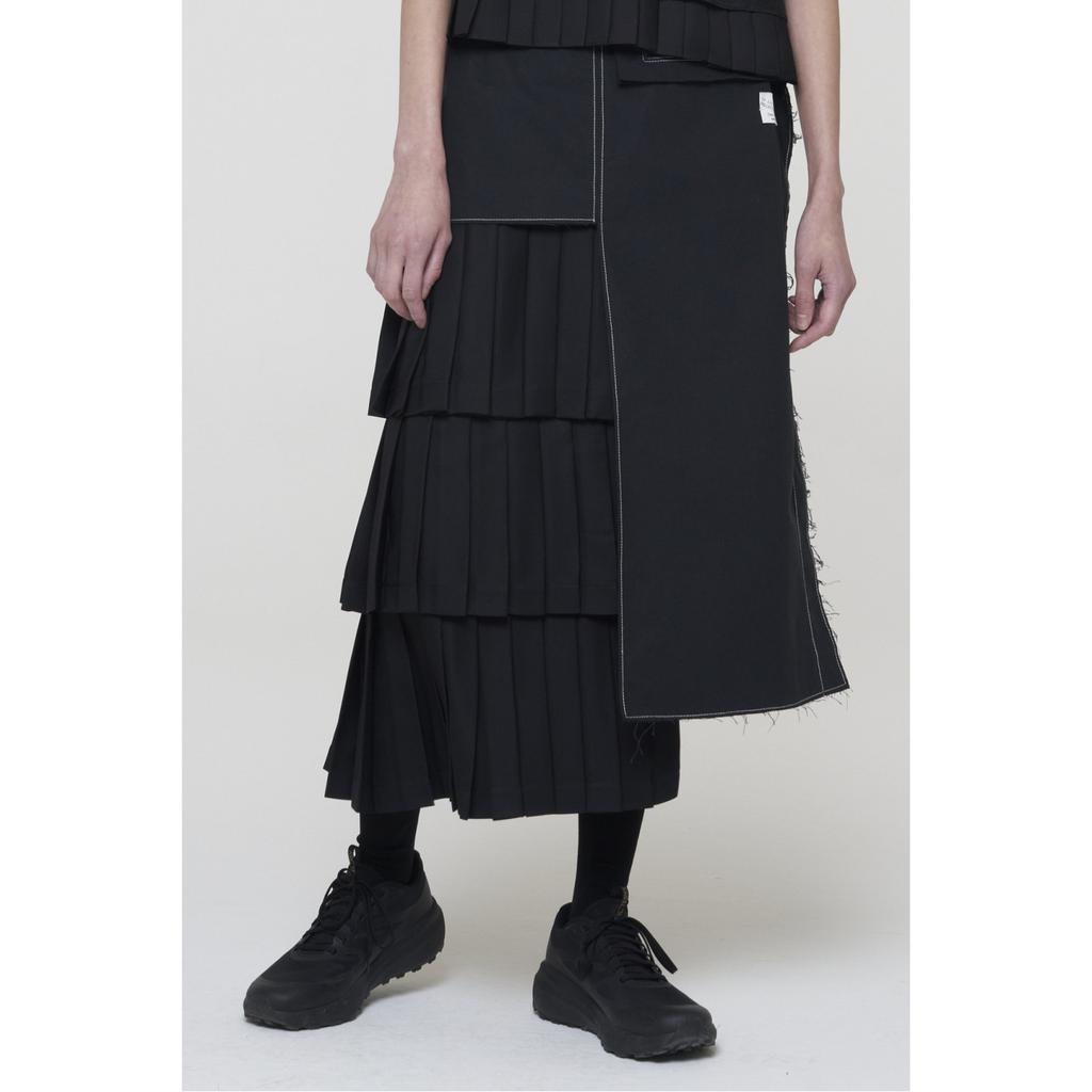 Recorde Unbalanced Pleated Skirt_Rqkam24532Bkx