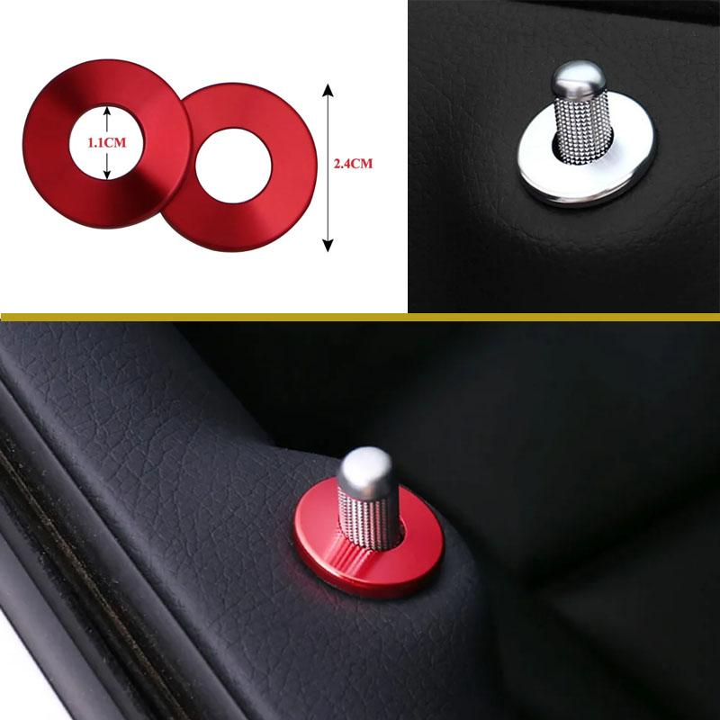 4pcs Door Lock Pins Pin Cover Trim For Mercedes-Benz C E GLC Class W205 Car Door Lock Rings Door lock trim