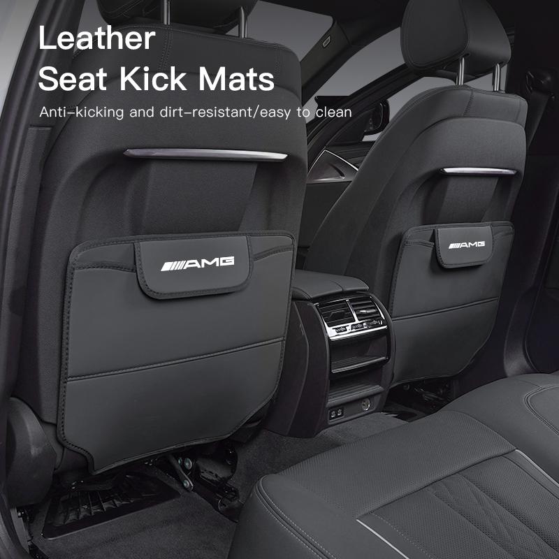 Leather Car Seat Protector Kids Anti-kick Pad Storage Bag For Mercedes Benz AMG GLC W203 W206 W220 W205 W211 W212 W201 W210 W108 VS3