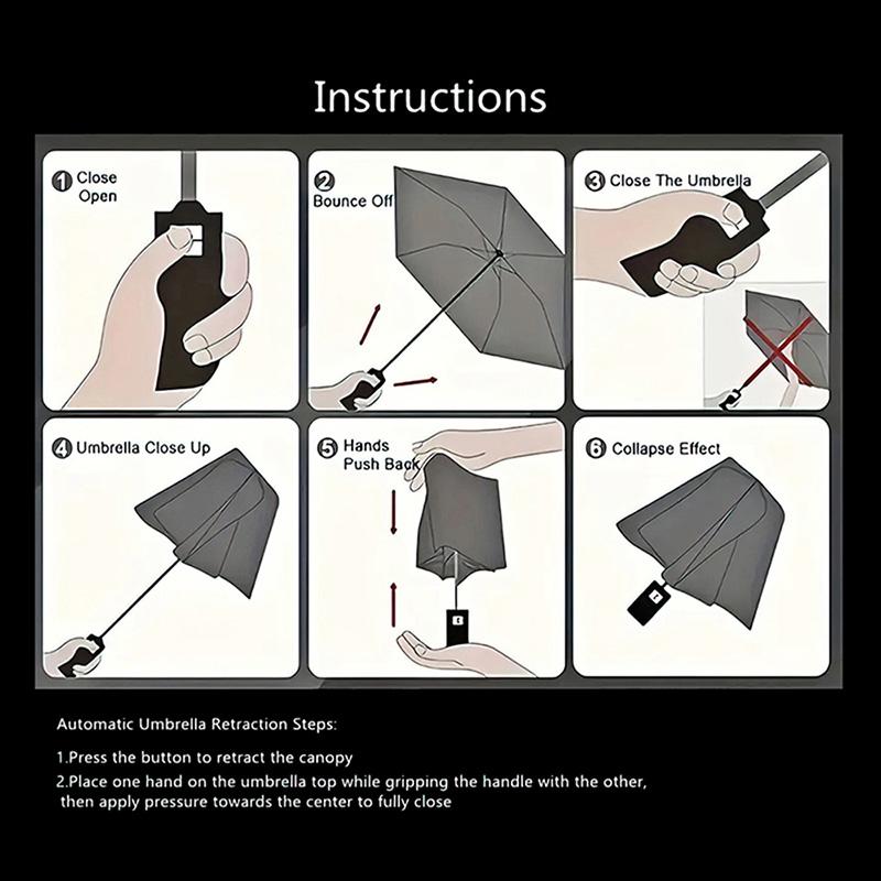 1 PC Automatic Folding Umbrella -Corto Maltese Pattern, Portable & Foldable Design with 8 Ribs, Christmas Birthday Gifts