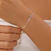 Zirconia Thin Chain Link Cross Bracelet Women's Adjustable Link Stacked Layered Chain Bracelets