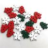 50Pcs Holz Weihnachten Baum Schneeflocke Tasten 2 Löcher DIY Nähen Schnalle Ornament