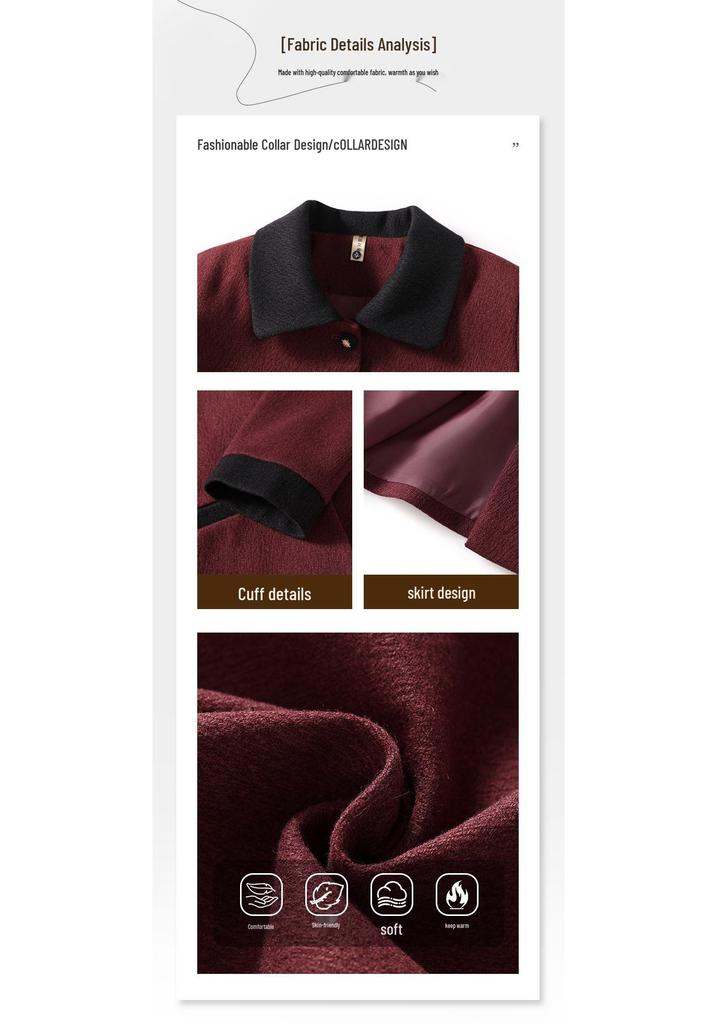 2026 Stylish Woolen Outerwear for Middle-aged & Elderly Women - Wide-cut Coat for Autumn & Winter