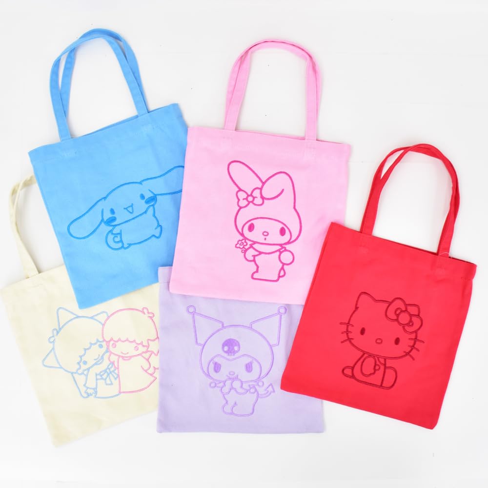 Marimo Craft Mini Tote Bag with Perfect for and Cute Character Design Mix0001 Kuromi Embroidery, Walks, Travel, Outings, Shopping, Adults, Students,