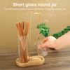 Porte-encens en Verre Transparent avec Bac à Cendres Base en Bois Brûleur d'Encens