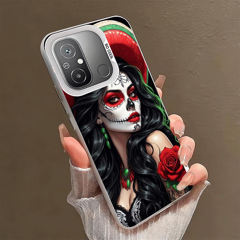 Catrina Beautiful Rose Girl Skull Shockproof Phone Case for Xiaomi Poco X7 X6 X5 X3 Pro F7 Ultra M8 Redmi 15C 15 14C 13C 12C 10C