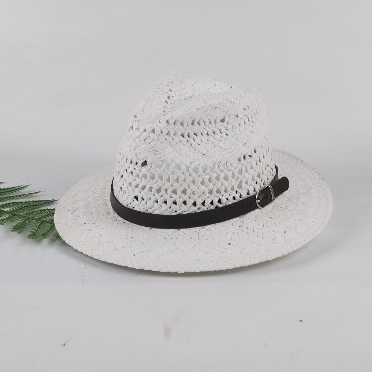 Hat Men's Summer Straw Hat Korean Version Versatile Casual Beach Seaside Sun Hat Jazz Top Hat Sun Hat Women's Sunscreen