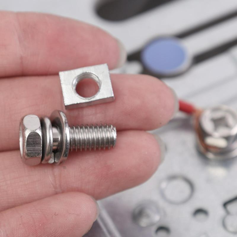 M6 Motorcycle Battery Terminal Bolts and Nuts Stainless Steel Kit Universal Replacement for Scooter ATV Dirt Bike DIY Repair