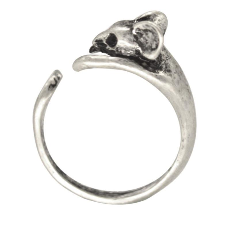 Punk Mouse Animal Wrap Ring Punk Mice Vintage Retro Rings For Women Anel Boho Chic Mouse Ring MEN Jewelry CLE