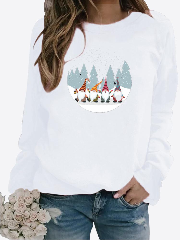 Autumn New Sweater Women's Printed Tops T-shirt Ladies Round Neck Long Sleeve Casual Sweatshirt Plus Size Blouse