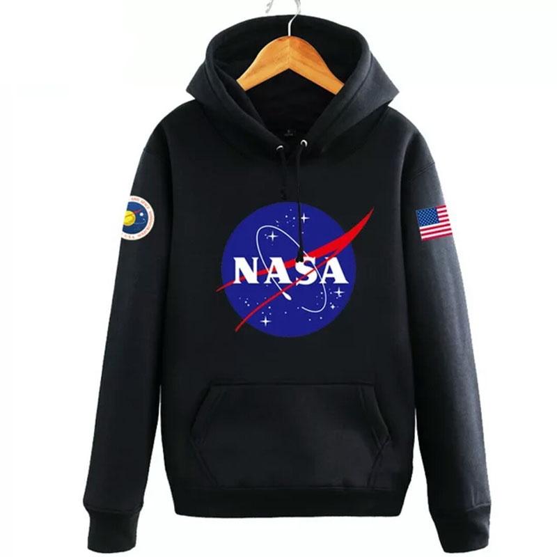 Felpa con cappuccio da uomo Nasa Spazio Pullover Calda Morbida Traspirante Casual Abbigliamento esterno Felpa