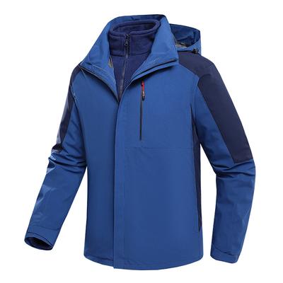 Herren Damen Wasserdichte Jacke 3-in-1 Windbreaker Wintermantel Fleece Innenfutter für Regen Schnee Einfarbig Kontrastfarbe Kann entfernt werden