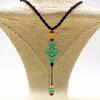 Ethnic-Style Handmade Woven Dongling Jade Sweater Chain Necklace Pendant