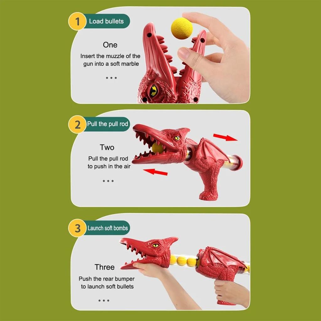 Dinosaur Shooting Toys , Movable Target Shooting Games For 4 5 6 7 8 Years Old With Foam Balls, LED Score Record, Spray Effect