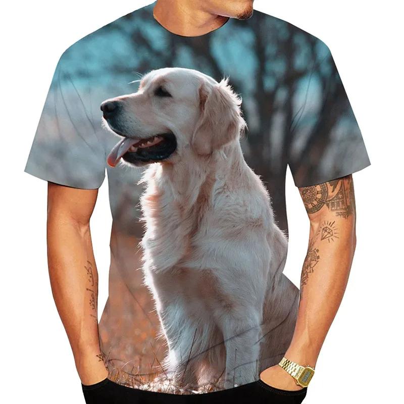 Sommer Tier Hund 3D Druck T-Shirts Lässig Kurzarm Streetwear Hip Hop Harajuku Herren T-Shirts