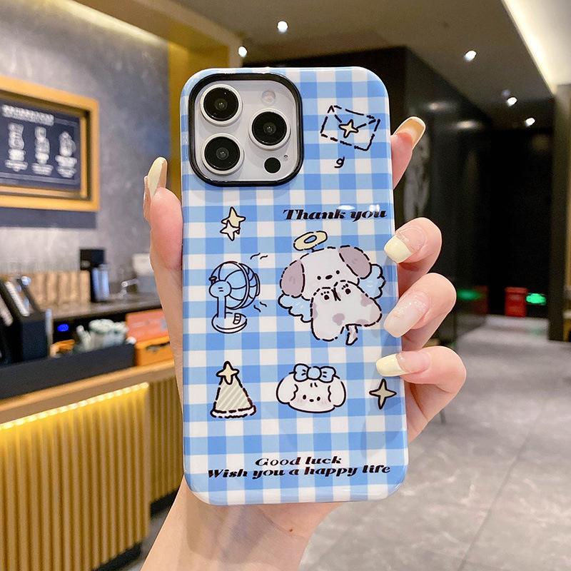 Coiffure Chiot pour Apple 17promax Dessin Animé Mignon pour IPhone16pro Objectif Tout Inclus 15 Nouveau Style 14