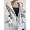 Women's Autumn and Winter Thickened Loose Fit Cotton Cardigan Sweatshirt with Zipper