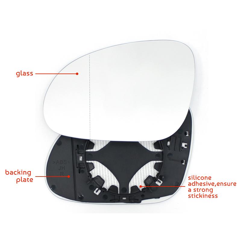 Door Rear View Mirror Glass Side Wing Mirrors Convex Heated Wing Angle Exterior Part Fit for VW Golf 6 MK6 2009-2012 Hatchback