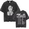 Vintage Machine Gun Kelly MGK Lost Americana Tour  Washed TShirts Mans Women Hip Hop Short Sleeve Tshirts Streetwear