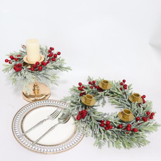 Mini Weihnachts-Schrankkranz für die Küche Roter Beeren-Türkranz mit Schleife für Bauernhaus-Feiertags-Weihnachtsfeier-Dekoration