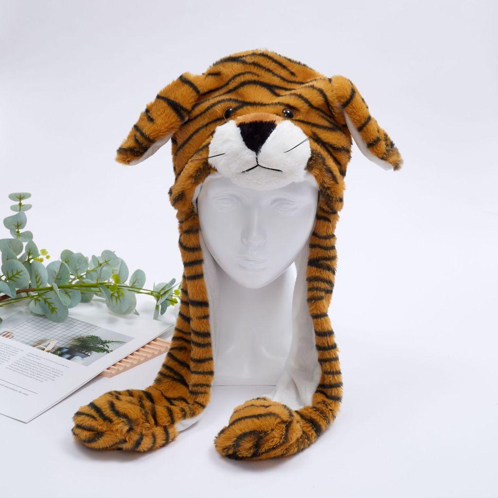Soft Plush Animal Hat With Moving Ears Childrens Winter Gift For Kids And Teens