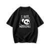 Men's Casual Short Sleeve T-Shirt I Hate Mornings Sleeping Panda Print Round Neck Daily Plus Si