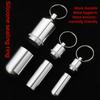 Waterproof Aluminum Toothpick Case Pill Box Travel Camping Container Keychain