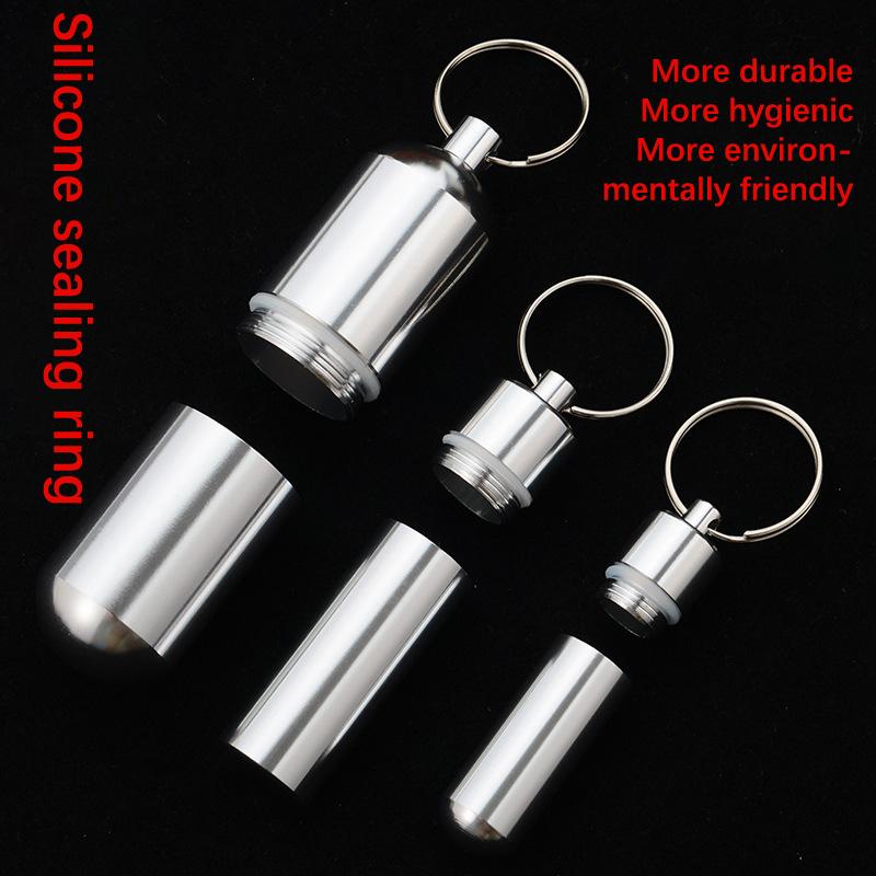 Waterproof Aluminum Toothpick Case Pill Box Travel Camping Container Keychain