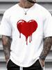 Hart Drip Design Wit Unisex T-shirt Streetwear Mode Grafisch T-shirt Casual Zomer