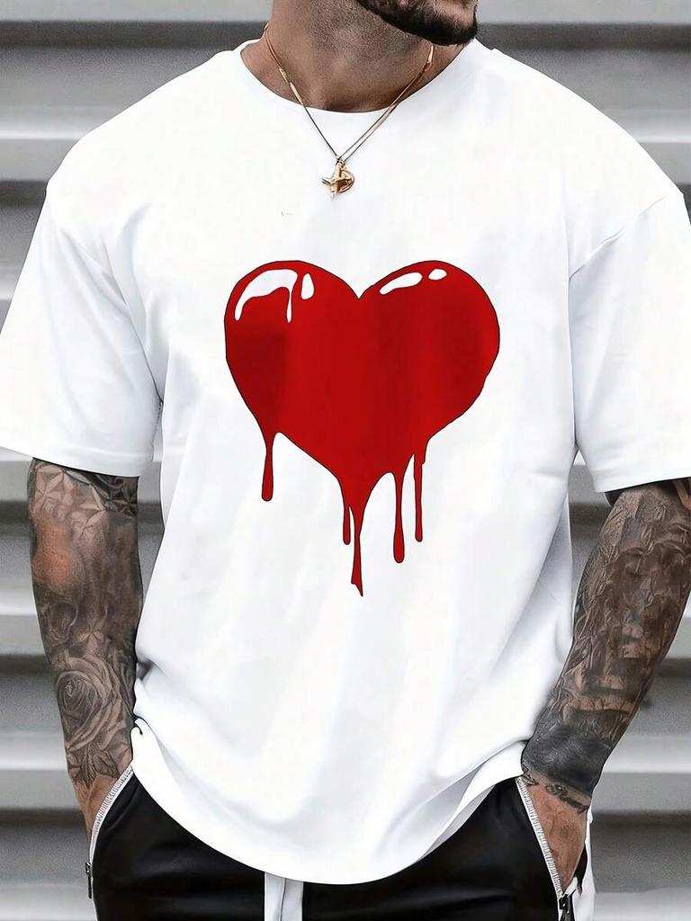 Širdelės lašėjimo dizaino baliniai unisex marškinėliai Streetwear mados grafiniai marškinėliai laisvalaikio vasaros