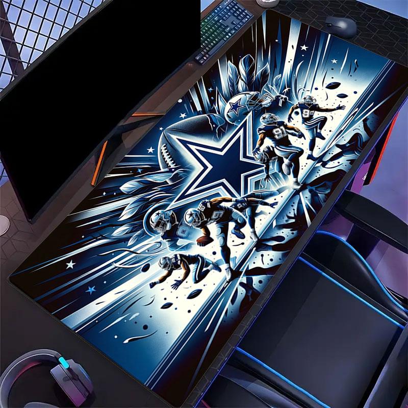 Dallas Cowboys Large Gaming Table Cushion Non-slip Laptop Tablet Big Mousepad XXL Mat Mini PC Playmat With Lock Edge